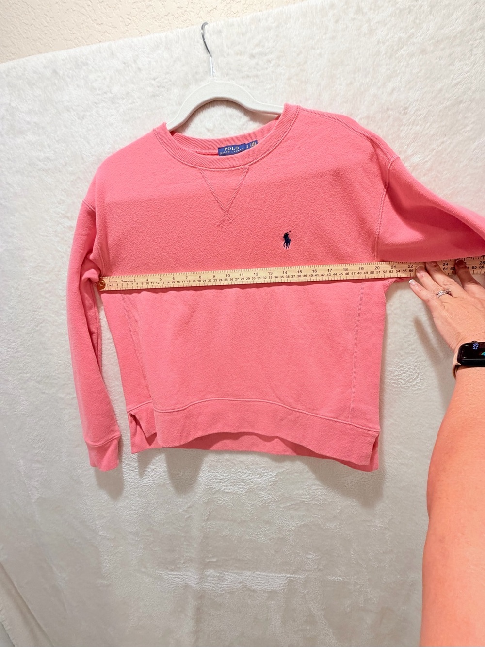 Polo Ralph Lauren Pink French Terry Sweatshirt Pony Logo Hi Low Hem SP (CKB074) - Picture 14 of 16